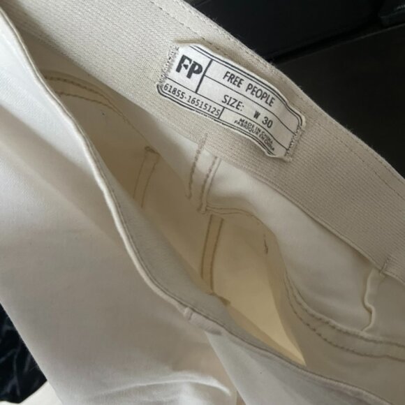Free People Bell Bottoms - Cream White Flare, 30W, Stretchy Band, Worn Once - Picture 4 of 11